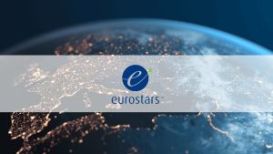 Paisaje de Europa con el logo de Eurostars para representar la convocatoria de ayudas.