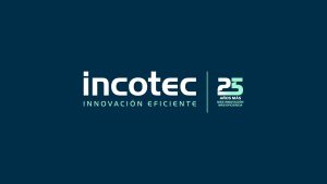 Logotipo Incotec 25 años con fondo azul