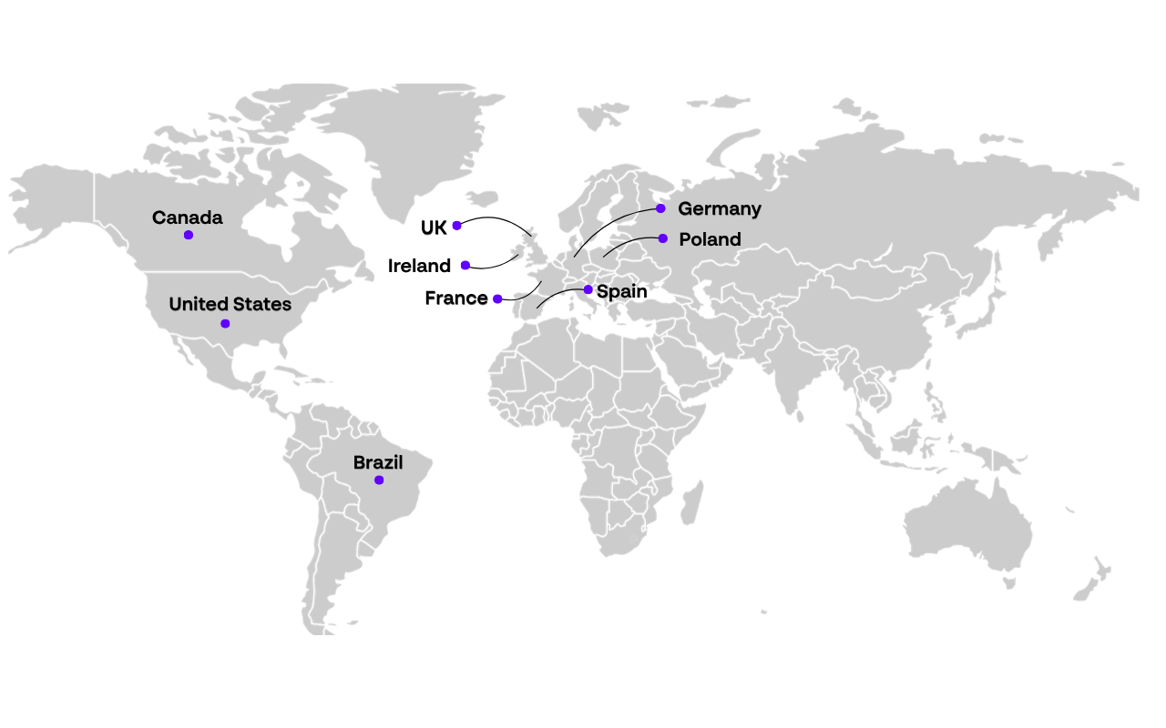 mapa de filiales internacionales